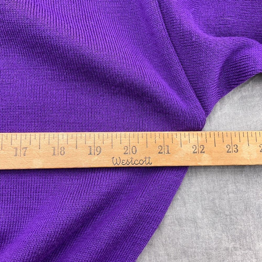 Meister Sweater Women Large Purple Gold Embroidery Dohman Wool Acrylic VTG - Picture 6 of 11